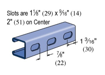 STRUT CHANNEL 1-5/8X10' 12G SLOTTED SS316 | STRUT CHANNELS