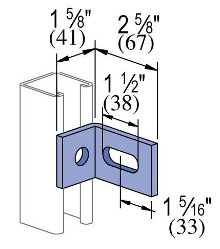 1 HOLE ADJUSTABLE CORNER 1-5/8X2-5/8 ZINC | GENERAL FITTINGS
