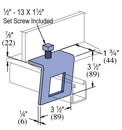 1-5/8 WINDOW BEAM CLAMP ZINC | BEAM CLAMPS