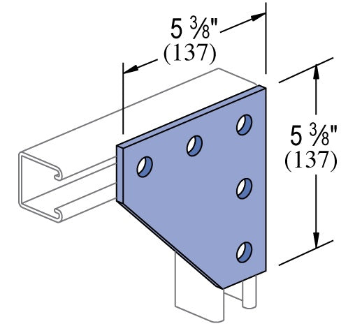 5 HOLE FLAT CORNER 5-3/8X5-3/8 ZINC | GENERAL FITTINGS
