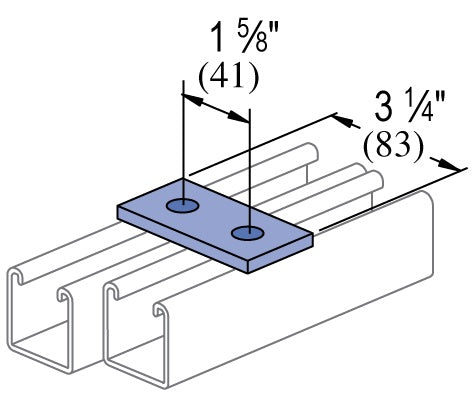 2 HOLE FLAT STRAIGHT FITTING 3-1/4 ZINC | GENERAL FITTINGS