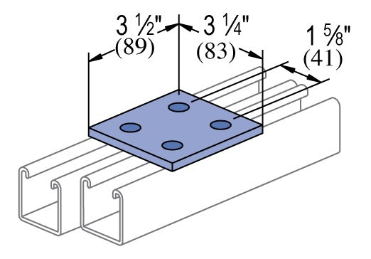 4 HOLE FLAT SQUARE PLATE ZINC | GENERAL FITTINGS
