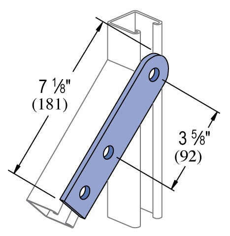 3 HOLE FLAT PLATE FITTING 7-1/8 ZINC | GENERAL FITTINGS
