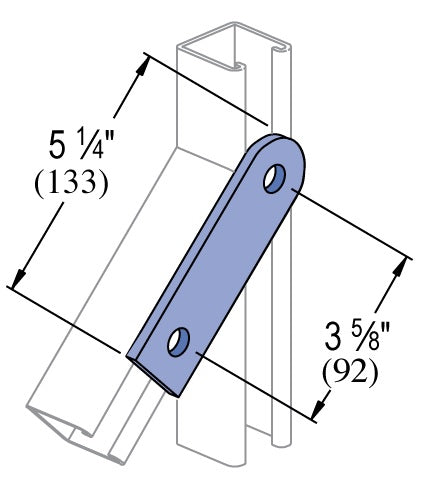 2 HOLE FLAT PLATE FITTING 5-1/4 ZINC | GENERAL FITTINGS