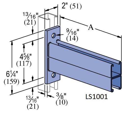 18 DOUBLE CHANNEL SUPPORT BRACKET HDG | BRACKETS