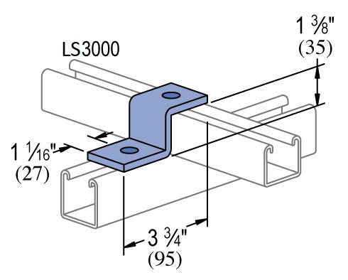 2 HOLE Z SHAPE FITTING 3-3/4X1-3/8 ZINC | GENERAL FITTINGS