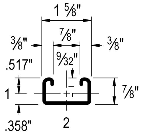 STRUT CHANNEL 7/8X20' 12G SOLID SS316 | STRUT CHANNELS