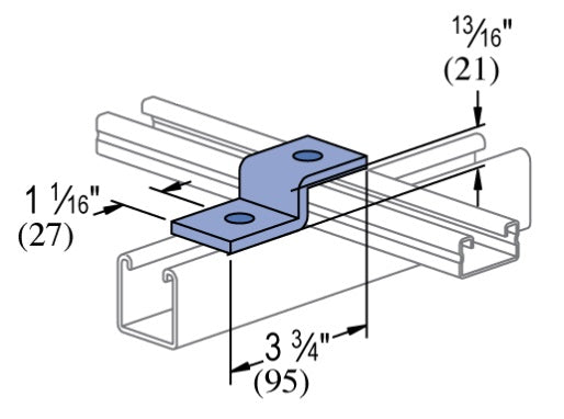 2 HOLE EG Z SHAPE FITTING 13/16X3-3/4 ZINC | GENERAL FITTINGS