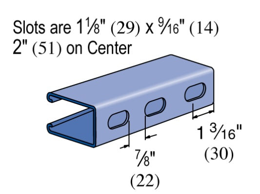 STRUT CHANNEL 3-1/4X20' 14G SLOTTED G90 | STRUT CHANNELS