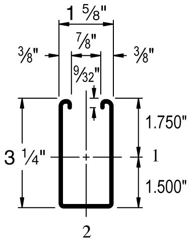 STRUT CHANNEL 3-1/4X10' 12G SOLID G90 | STRUT CHANNELS