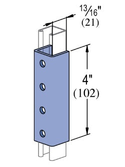 4 HOLE 13/16 U SHAPED SPLICE ZINC | GENERAL FITTINGS
