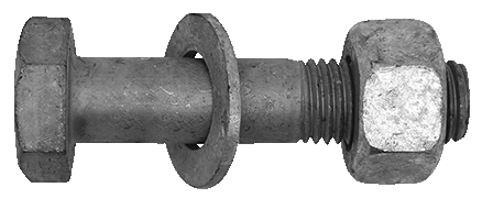 STRUCTURAL BOLTS 1 1/4X2 3/4'' + A563 NUT + F436 WASHER A325 HOT DIPPED GALVANIZED | STRUCTURAL BOLT