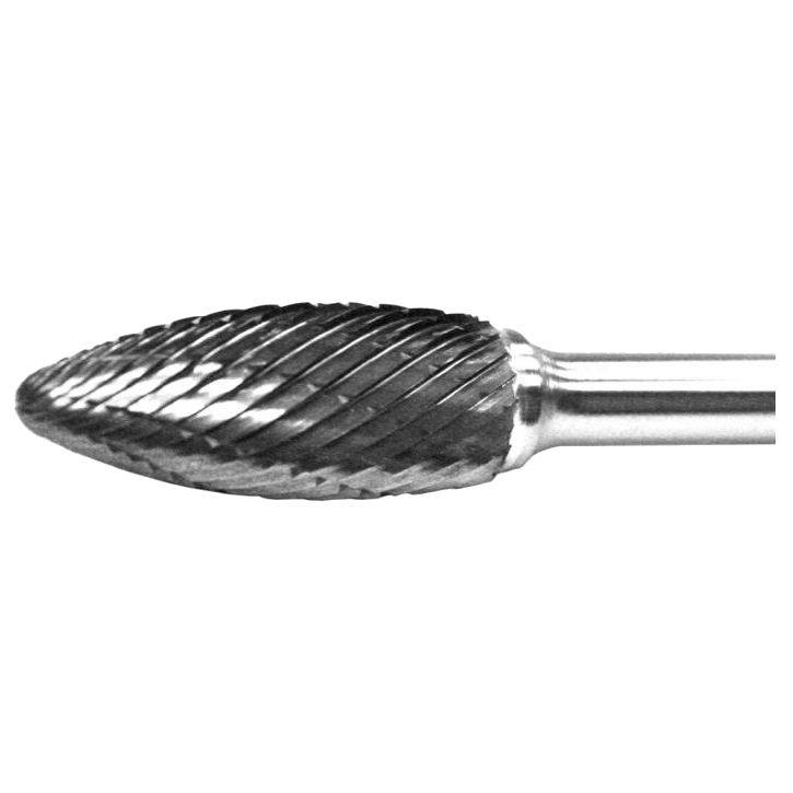 SH-41 1/8'' SOLIDE CARBIDE BURR FLAME SHAPE RH SPIRAL CUT | SOLIDE CARBIDE BURR