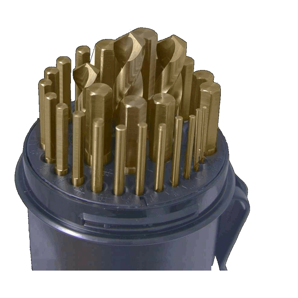 1804 29PC JOBBER DRILL SET 118° HEAVY-DUTY 1/16-1/2X64TH COBALT HEX SHANK | DRILL, TAP & DIE SETS