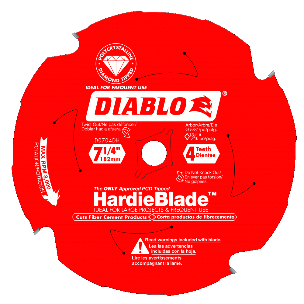 7 1/4'' x 4 Tooth Fiber Cement Saw Blade | SAW BLADES