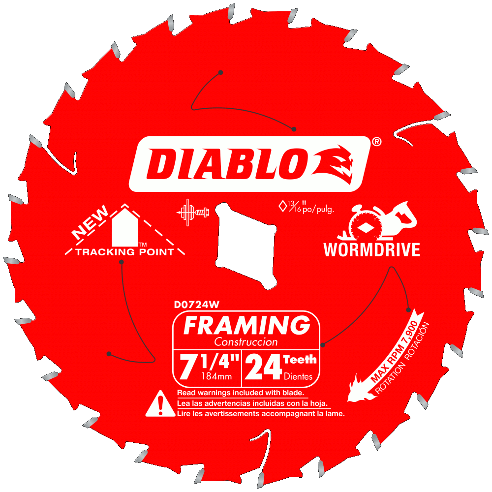 7 1/4'' x 24 Tooth Wormdrive Framing Saw Blade | SAW BLADES