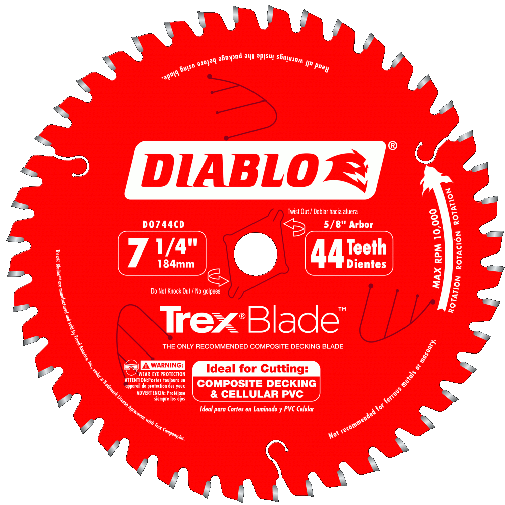 7 1/4'' x 44 Tooth Composite Material / Plastics Saw Blade | SAW BLADES