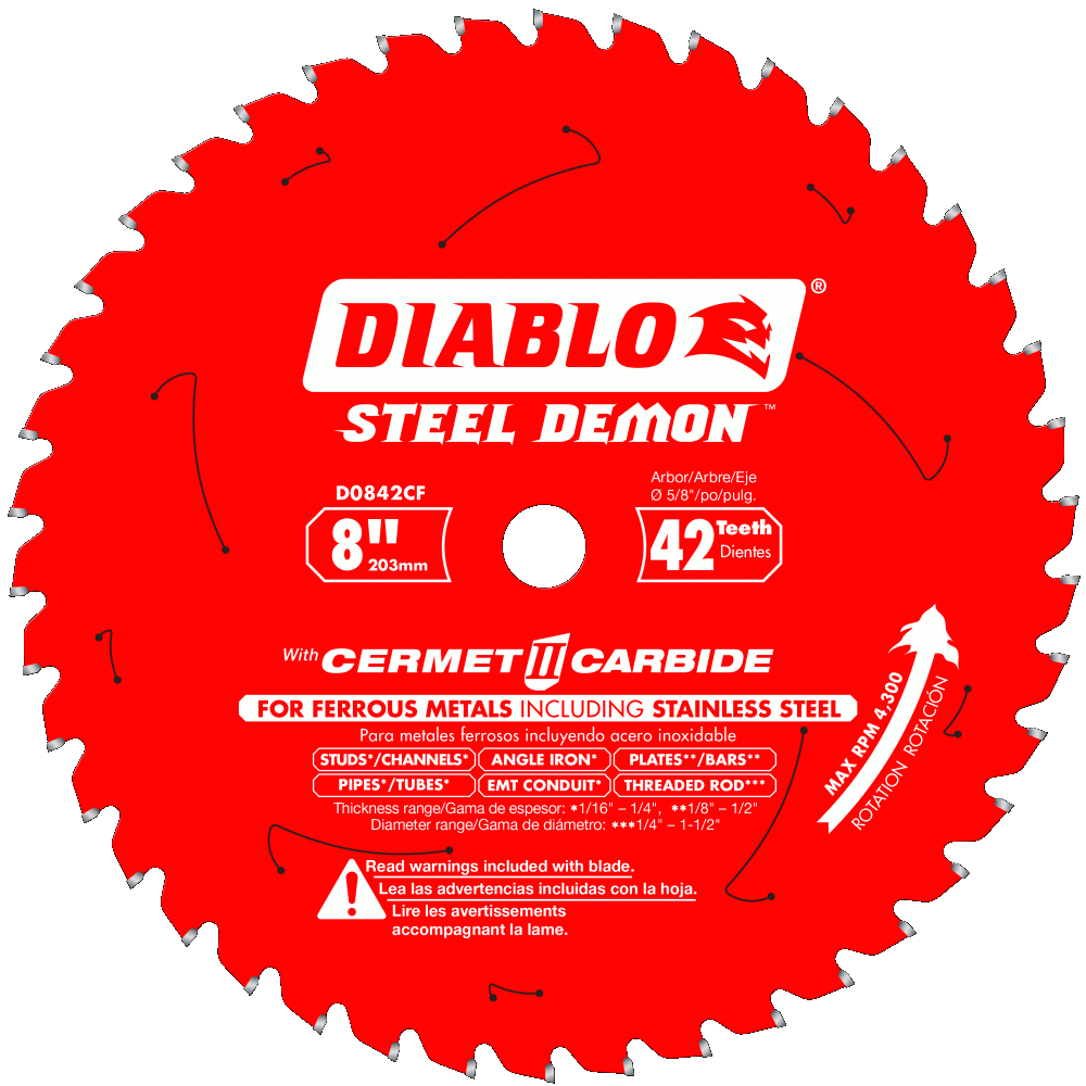 8'' x 42 Tooth Cermet Metal and Stainless Steel Cutting Saw Blade | SAW BLADES