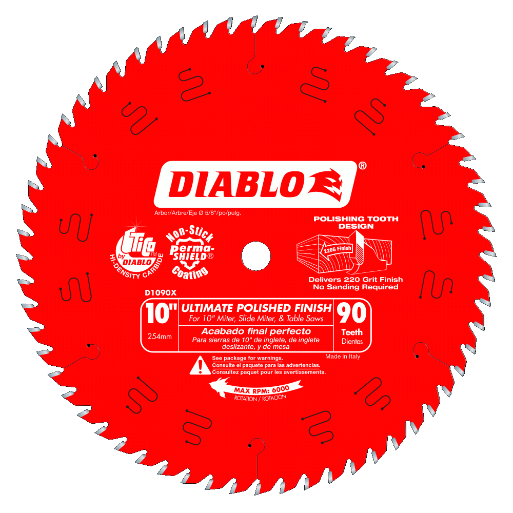 10'' x 90 Tooth Ultimate Polished Finish Saw Blade | SAW BLADES