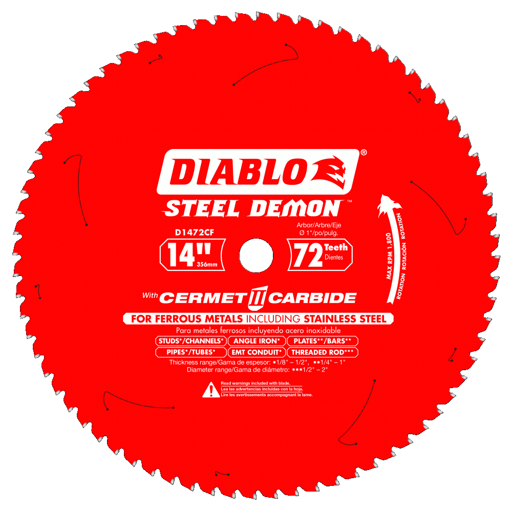 14'' x 72 Tooth Cermet Metal and Stainless Steel Cutting Saw Blade | SAW BLADES