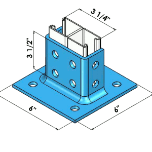 Double Post Base Zinc | General Strut Fittings