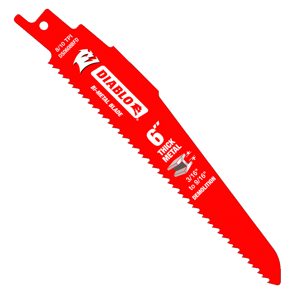6" Bi‑Metal Reciprocating Blade for Thick Metal / Demolition | RECIPROCATING SAW BLADES