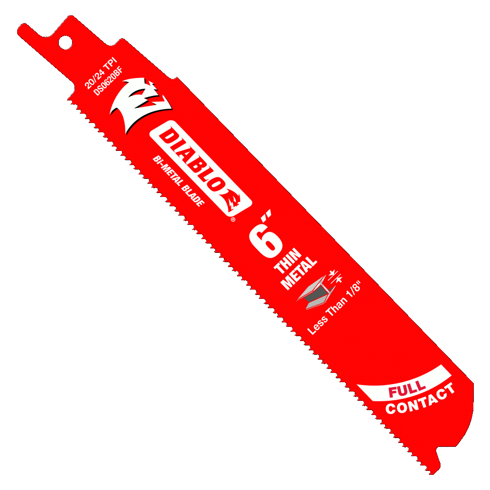 6" Bi‑Metal Reciprocating Blade for Thin Metal | RECIPROCATING SAW BLADES