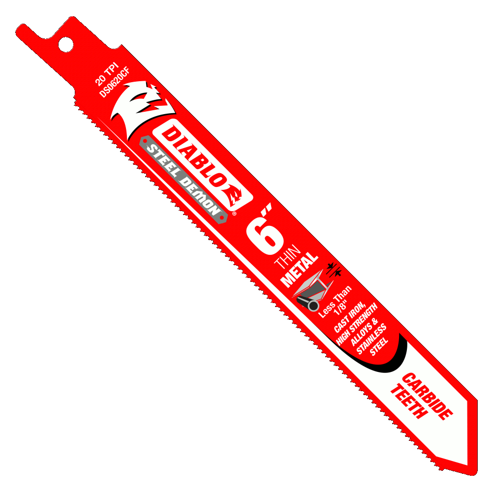 6" Carbide Reciprocating Blades for Thin Metal Cutting | RECIPROCATING SAW BLADES