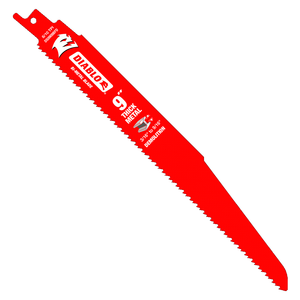 9" Bi‑Metal Reciprocating Blade for Thick Metal / Demolition | RECIPROCATING SAW BLADES