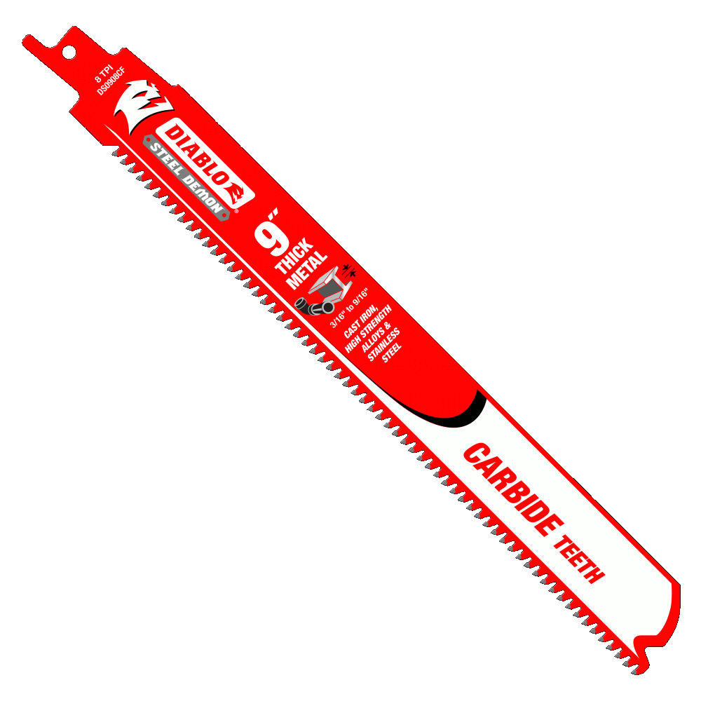 9" Carbide Reciprocating Blades for Thick Metal Cutting | RECIPROCATING SAW BLADES