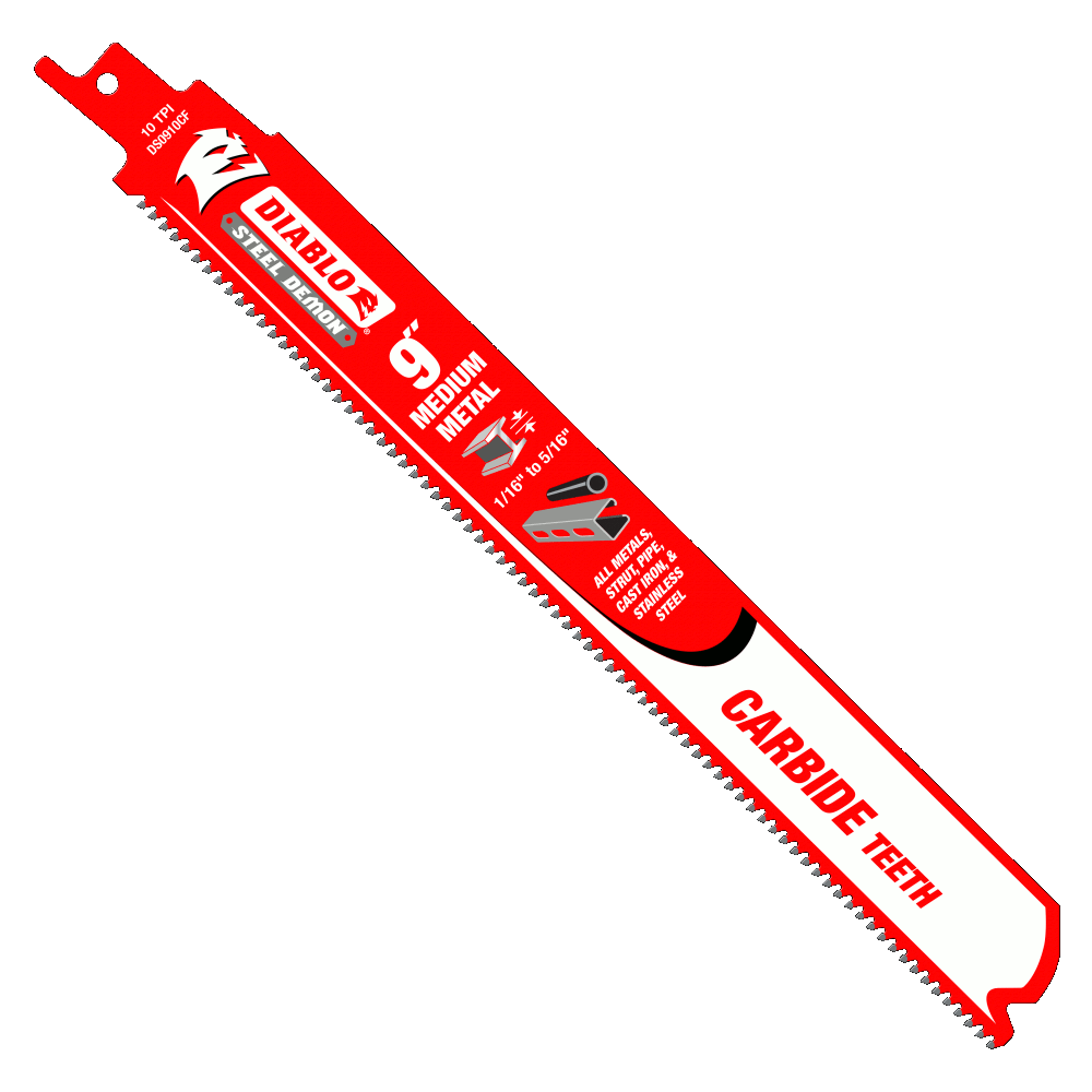 9" Carbide Reciprocating Blades for Medium Metal Cutting | RECIPROCATING SAW BLADES