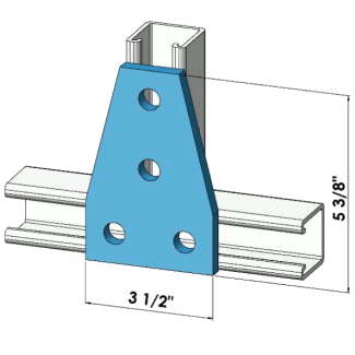 Four Holes Tee Plate Zinc | General Strut Fittings