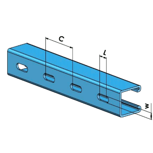Slotted Single Strut Channel 1 5/8'' X 12Ga Stainless Steel Grade 304 | Strut Channels