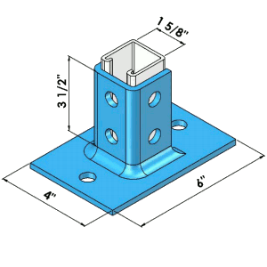 Single Post Base Narrow Zinc | General Strut Fittings