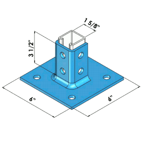 Single Post Base Zinc | General Strut Fittings