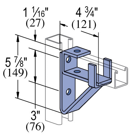 SINGLE CHANNEL SUPPORT BRACKET HDG | BRACKETS