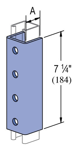 4 HOLE U SHAPED SPLICE 1-5/8 X 7-1/4 ZINC | GENERAL FITTINGS