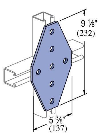 7 HOLE FLAT TEE 9-1/8X5-3/8 ZINC | GENERAL FITTINGS