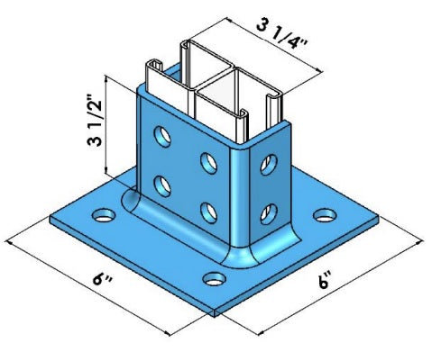 DOUBLE CHANNEL POST BASE ZINC | POST BASES