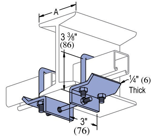 J HOOK CLAMP W/2X SQUARE UBOLT ZINC | BEAM CLAMPS