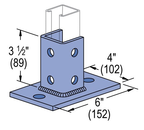 CENTER POST BASE 3-1/2X4X6 HDG | POST BASES