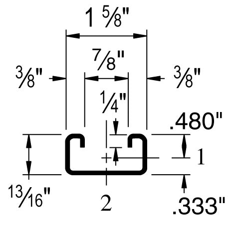 STRUT CHANNEL 13/16X10' 14G SOLID SS304 | STRUT CHANNELS