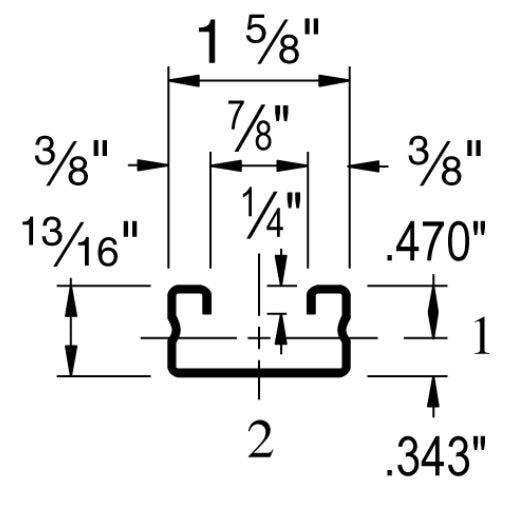 STRUT CHANNEL 1X10' 12G SOLID SS316 | STRUT CHANNELS