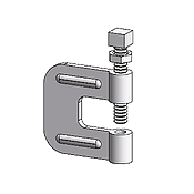 Stamped C-Clamp For 1/2'' Threaded Rods Zinc | Beam Clamps