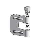 Stamped C-Clamp For 3/4'' Threaded Rods Zinc | Beam Clamps