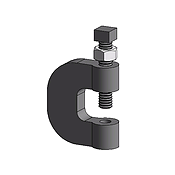 Malleable C-Clamp For 5/8'' Threaded Rods Plain | Beam Clamps