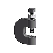 Malleable C-Clamp For 1/2'' Threaded Rods Plain | Beam Clamps