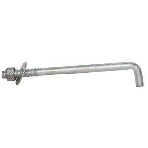 Bent Anchor Bolts 3/4-10 X 24" with Nut and Washer Hot Dipped Galvanized ASTM A36 | Bent Anchor Bolts
