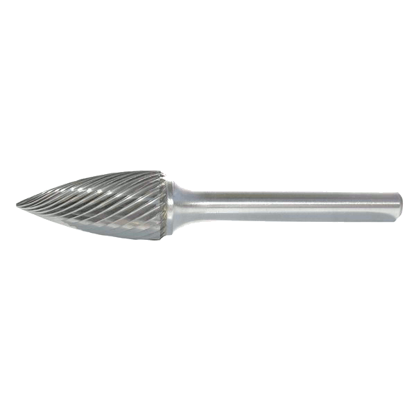 SG-41 1/8'' SOLIDE CARBIDE BURR POINTED TREE RH SPIRAL CUT | SOLIDE CARBIDE BURR