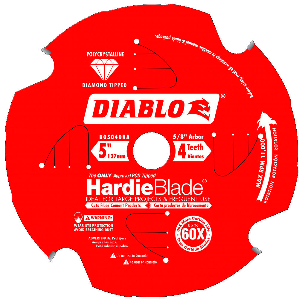 5'' x 4 Tooth Fiber Cement Saw Blade | SAW BLADES